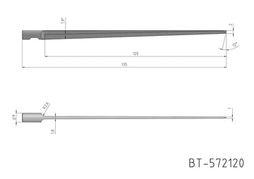 BT-572120 Single Edged Oscillating Knife Blate - Flat Point for Cutting fibrous & insulation Materials