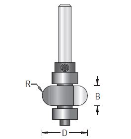 Dimar 169RC4-X Series Convex Beading Bits w/Centre Ball Bearing, 2 Flutes