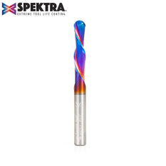 Amana 46476-K Solid Carbide Spektra™ Extreme Tool Life Coated Down-Cut Ball Nose Spiral 1/4 Dia x 1 Inch x 1/4 Shank Router Bit