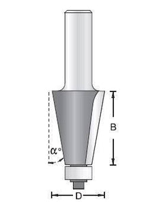 Dimar 102R8-X Series Bevel Bits with Ball Bearing Guide, 2 Flutes - CNC Router Store