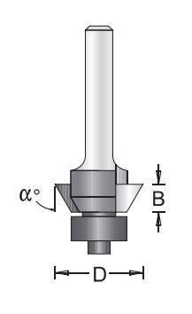 Dimar 102RBX-X Series Bevel Trim Bits with Ball Bearing Guide, 2 Flutes - CNC Router Store