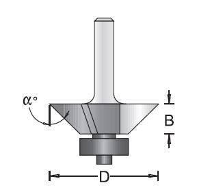 Dimar 102RR4-X Series Bevel Trim Bits with Ball Bearing Guide, 3 Flutes - CNC Router Store