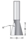 Dimar 104RX-XL Series Dovetail Bits 2 Flutes-Lefthand Rotation