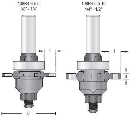 Dimar 108R4-X-X Series Adjustable Slotting CNC Router Bit System - CNC Router Store