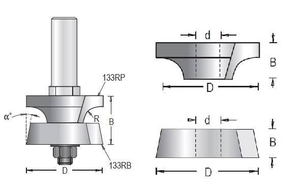 Dimar 133RX-XX Series Door Lip Assembly, 2 Flutes - CNC Router Store