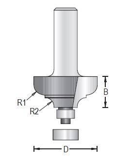 Dimar 135RXX-XX Series Ogee Fillet Bits with Ball Bearing Guide, 2 Flutes - CNC Router Store