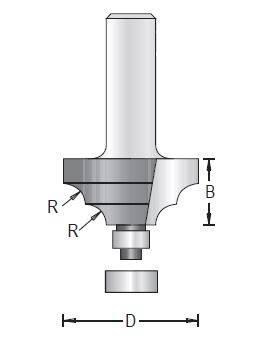 Dimar 136R4-XX Series Classical Bits with Ball Bearing Guide, 2 Flutes - CNC Router Store