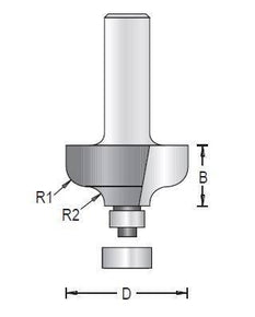 Dimar 138RXX-XX Series Panelling Bits with Ball Bearing Guide, 2 Flutes - CNC Router Store