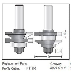 Dimar 141R8-50 "V" Panel Bit Set, 2 Flutes - CNC Router Store