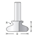 Dimar 148R8-44 Finger Grip Router Bits, 2 Flutes