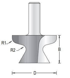 Dimar 148R8-50 Finger Grip Router Bit, used for Doors outer Edge, 2 flutes - CNC Router Store