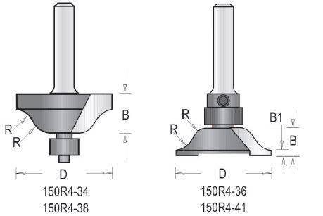 Dimar 150R4-34 Series Rail & Stile Bits, 2 Piece Sets, 1/4″ Shank, 2 Flutes - CNC Router Store