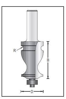 Dimar 156R8-28 Edge Forming Bit, 2 Flutes - CNC Router Store