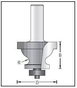 Dimar 156R8-41 Edge Forming Bits, 2 Flutes