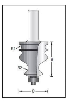 Dimar 156R8-50 Edge Forming Bit, 2 Flutes - CNC Router Store