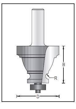 Dimar 156R8-57 Moulding Bit, 2 Flutes