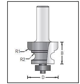 Dimar 156R8-XX Series Edge Forming Bits, 2 Flutes