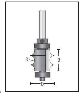 Dimar 157RD4-1 Beading Bit, Double Leaf Edge, 2 Flutes - CNC Router Store