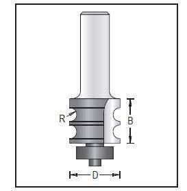 Dimar 160R8-21 Double Beading Bit with Ball Bearing Guide, 2 Flutes - CNC Router Store