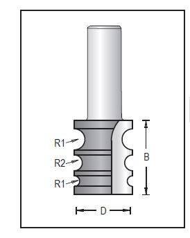 Dimar 161RX-22 Series Variable-Beading Bits, 2 Flutes