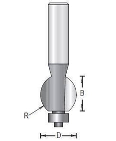 Dimar 168R8-X Series Convex Beading Bits, 2 Flutes - CNC Router Store