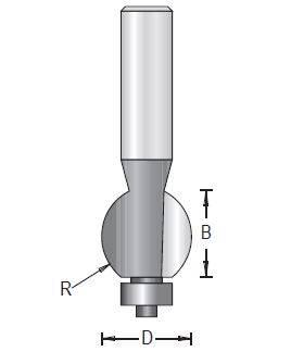 Dimar 168R8-X Series Convex Beading Bits, 2 Flutes - CNC Router Store