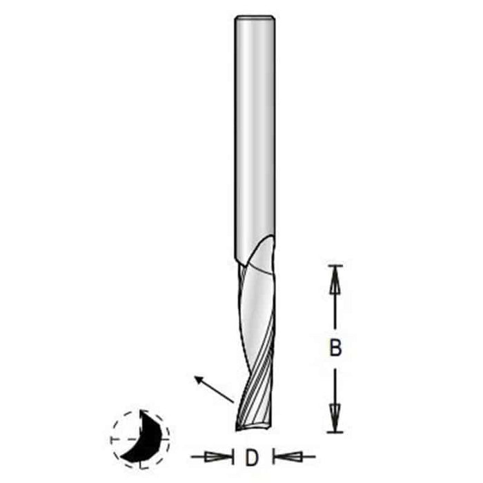 Dimar SCNFXXX Series "O" Flute Spiral - Upcut Solid Carbide - for Aluminum, Mirror Finish - CNC Router Store